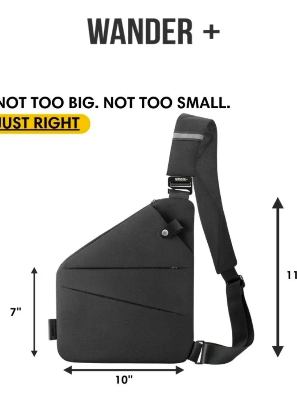 Wander Black Anti-Theft Sling Bag